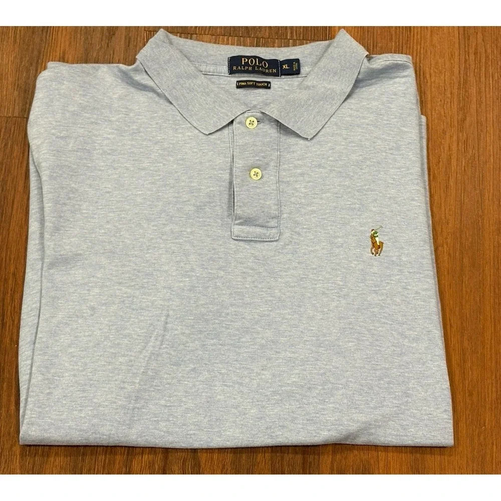 Polo Ralph Lauren Pima Soft Touch Polo‎ Shirt Men's XL Gray
